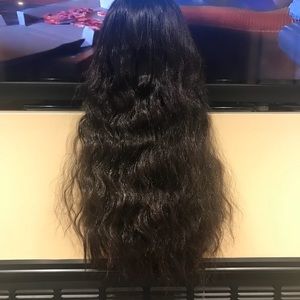 16” Dark brown wavy wig